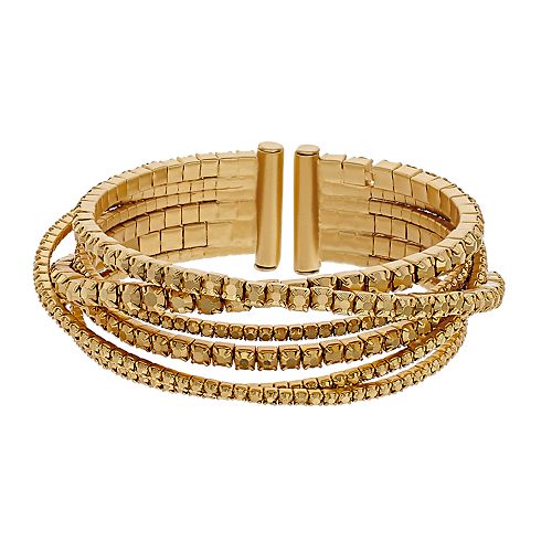 Simply Vera Vera Wang Gold Tone Rhinestone Bangle Bracelet