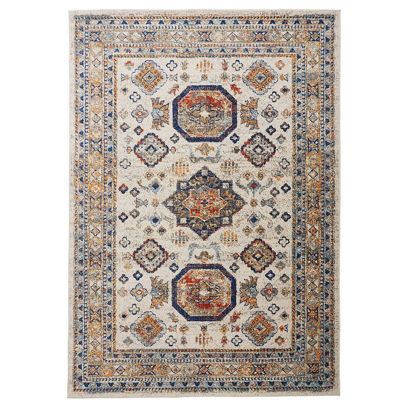 Weave & Wander Bellini Traditional Rug, Beig/Green, 8Ft Rnd