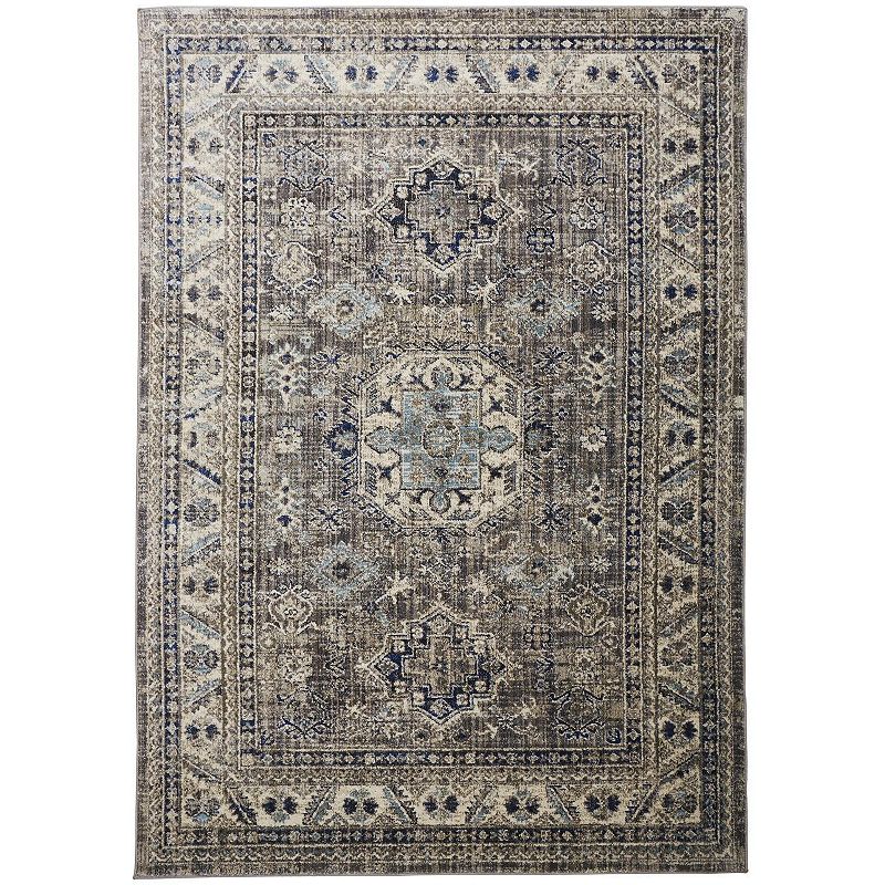 Weave & Wander Bellini Traditional Rug, Grey, 8Ft Rnd