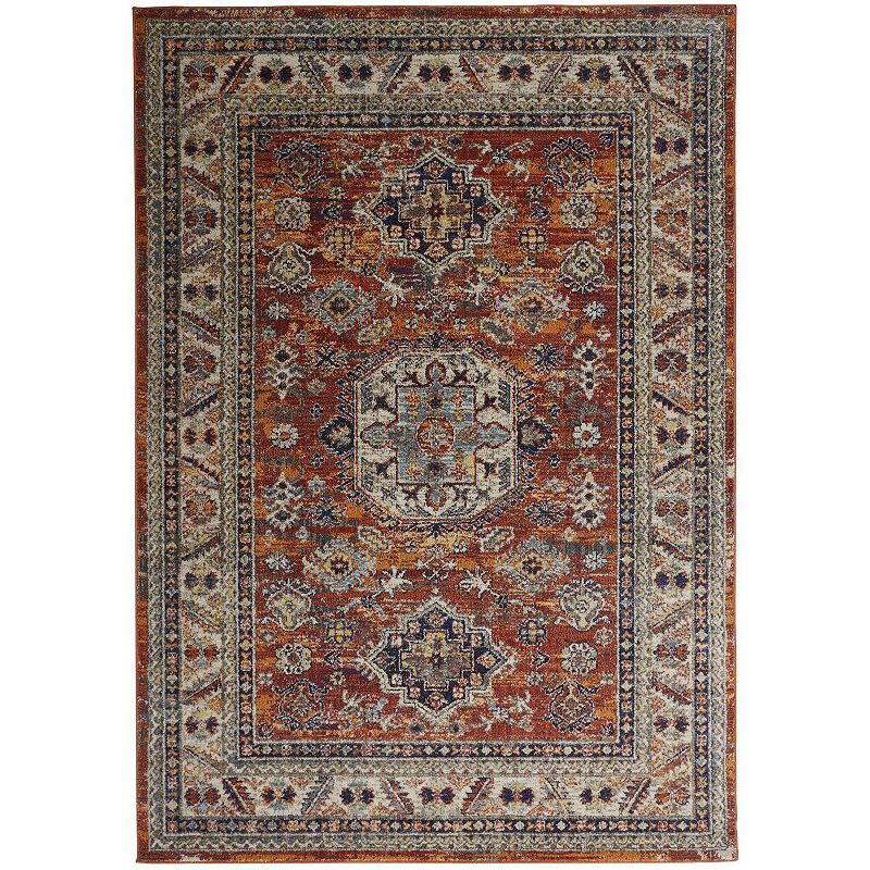 Weave & Wander Bellini Traditional Rug, White, 2X10 Ft