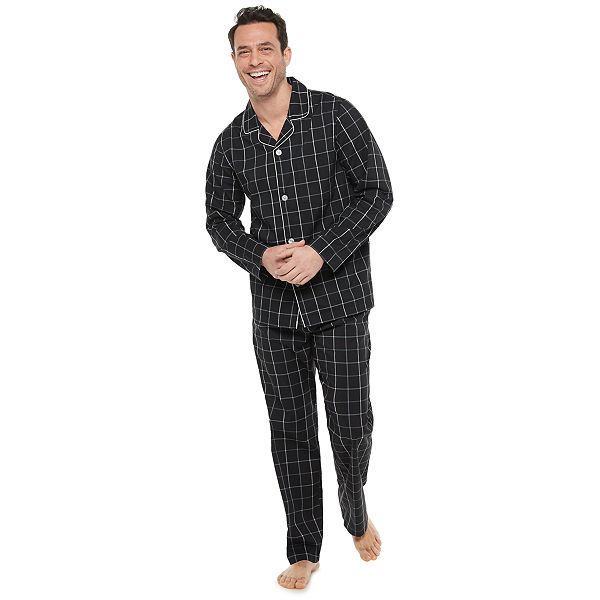 Men s Croft Barrow Woven Notch Collar Pajama Set