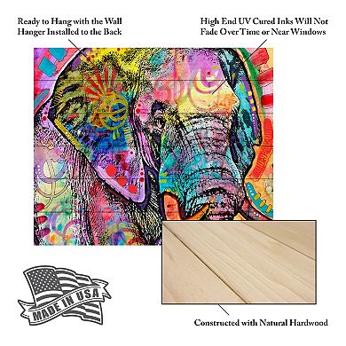 Trademark Fine Art Elephant Wood Slat Art