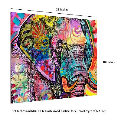Trademark Fine Art Elephant Wood Slat Art