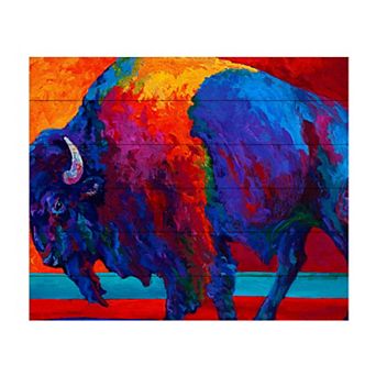 Trademark Fine Art 'Abstract Bison' Wood Slat Art