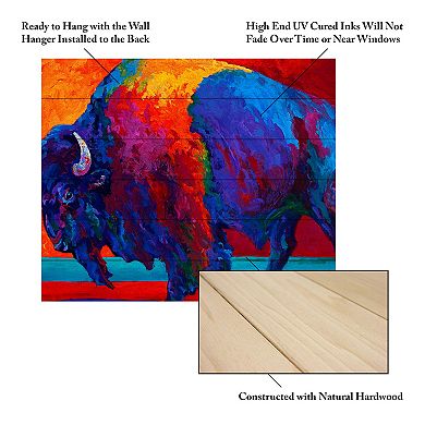 Trademark Fine Art 'Abstract Bison' Wood Slat Art