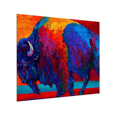 Trademark Fine Art 'Abstract Bison' Wood Slat Art