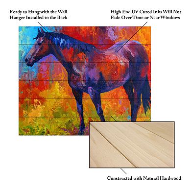 Trademark Fine Art 'Bay Mare I' Wood Slat Art
