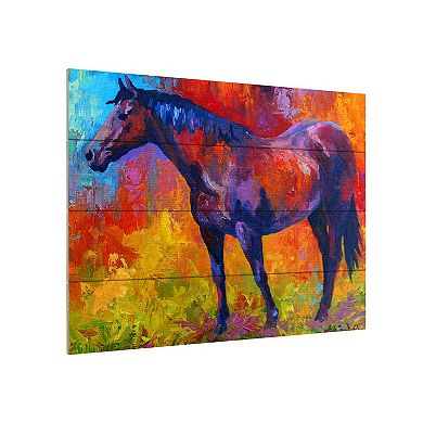 Trademark Fine Art 'Bay Mare I' Wood Slat Art