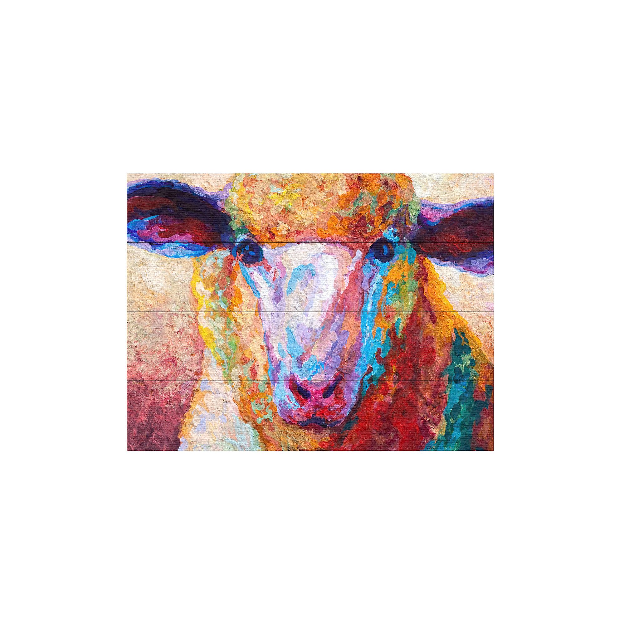Trademark Fine Art Dorset Ewe Wood Slat Art, Multi
