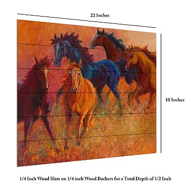 Trademark Fine Art 'Free Range Horses' Wood Slat Art