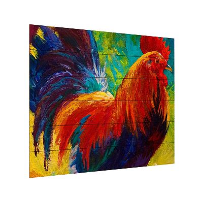 Trademark Fine Art 'Hot Shot Rooster' Wood Slat Art