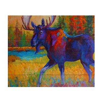 Trademark Fine Art Marion Rose 'Majestic Moose' Wood Slat Art