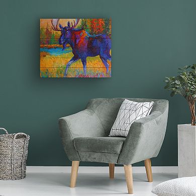 Trademark Fine Art Marion Rose 'Majestic Moose' Wood Slat Art