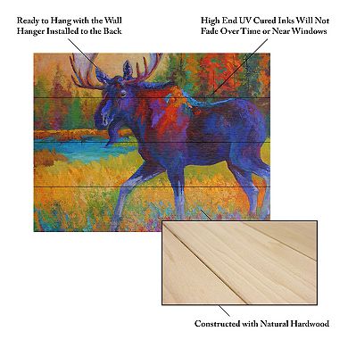 Trademark Fine Art Marion Rose 'Majestic Moose' Wood Slat Art