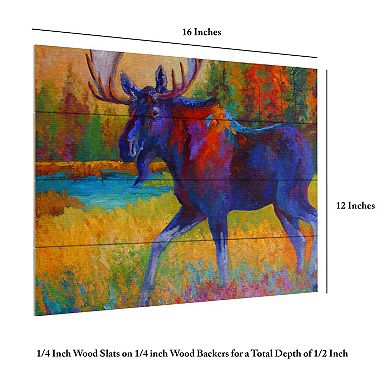 Trademark Fine Art Marion Rose 'Majestic Moose' Wood Slat Art