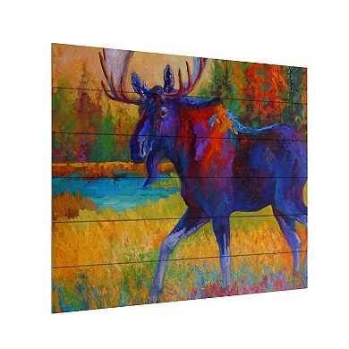 Trademark Fine Art Marion Rose 'Majestic Moose' Wood Slat Art