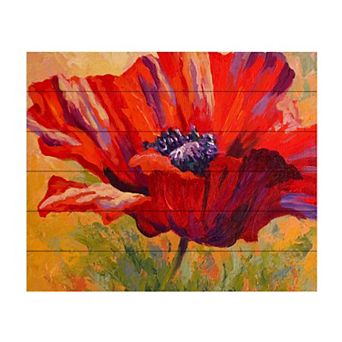 Trademark Fine Art 'Red Poppy II' Wood Slat Art