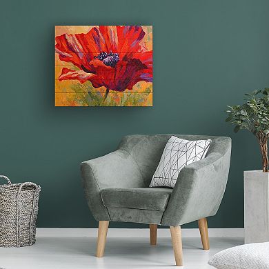 Trademark Fine Art 'Red Poppy II' Wood Slat Art