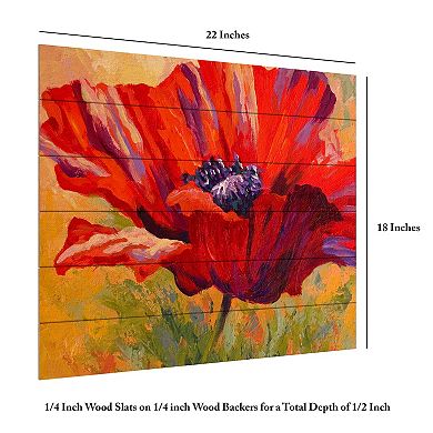Trademark Fine Art 'Red Poppy II' Wood Slat Art