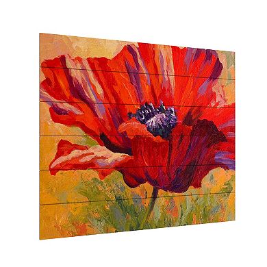 Trademark Fine Art 'Red Poppy II' Wood Slat Art