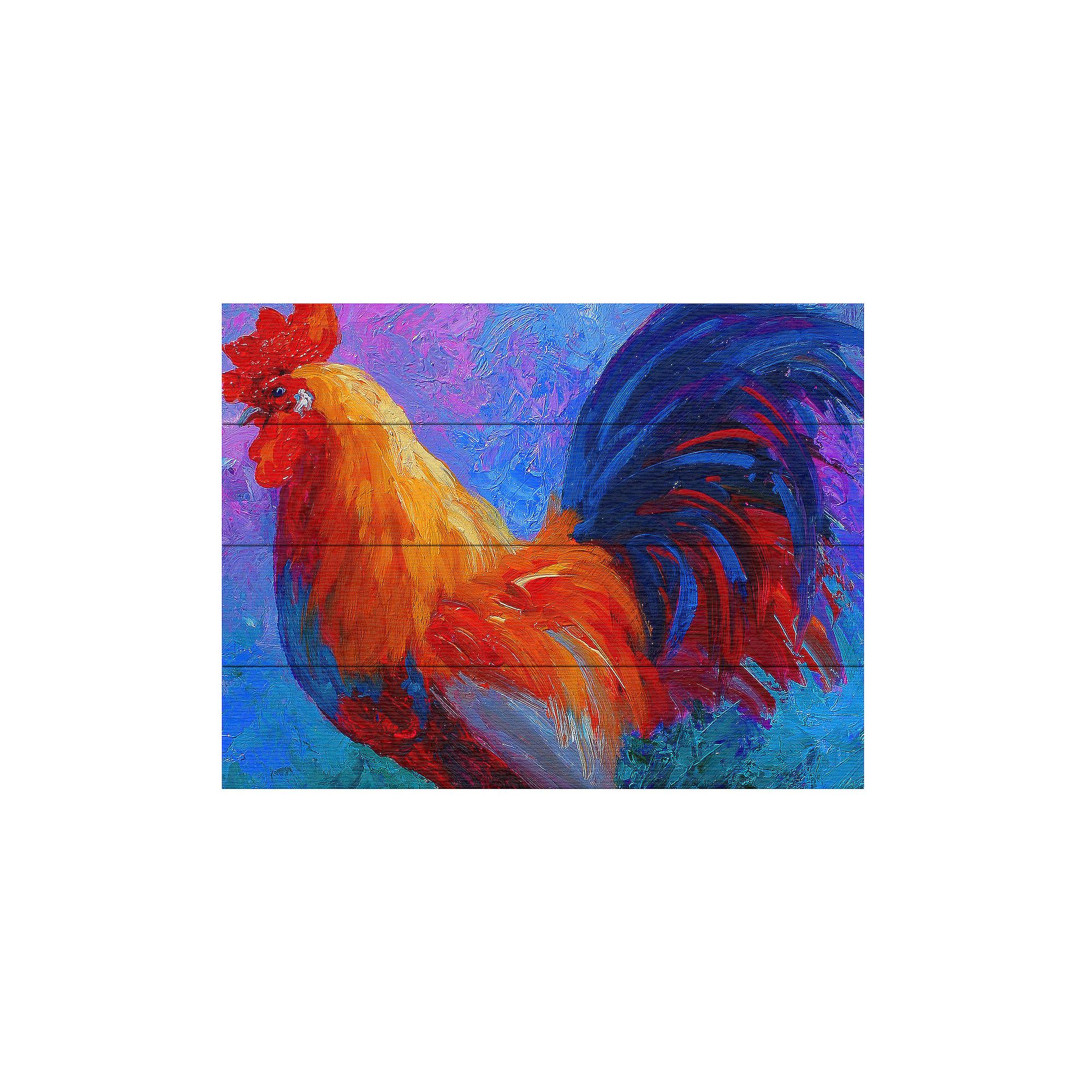 Trademark Fine Art Rooster Bob 1 Wood Slat Art, Multi
