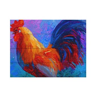 Trademark Fine Art 'Rooster Bob 1' Wood Slat Art