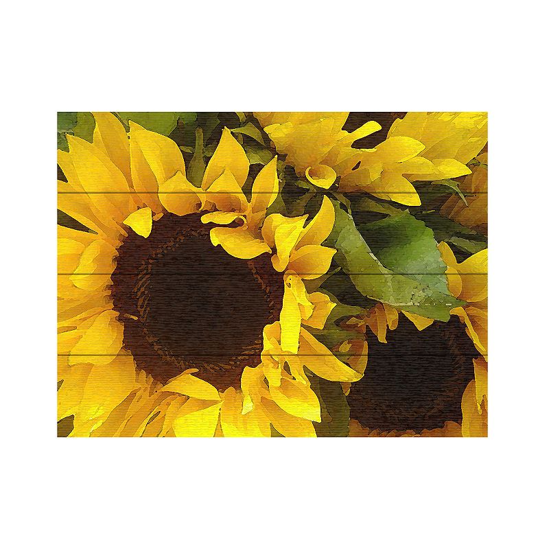 Trademark Fine Art Sunflowers Wood Slat Art, Multi, 22X22