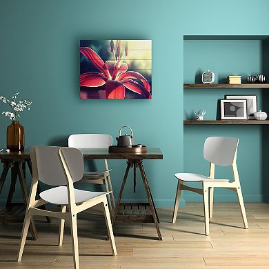 Trademark Fine Art 'Lady in Red' Wood Slat Art