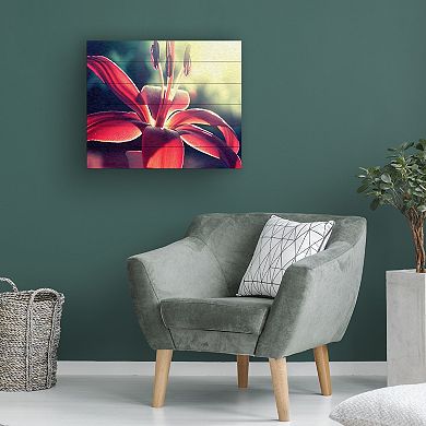 Trademark Fine Art 'Lady in Red' Wood Slat Art