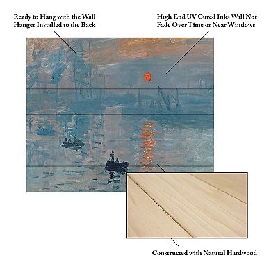 Trademark Fine Art Claude Monet 'Impression Sunrise' Wood Slat Art