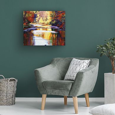 Trademark Fine Art David Lloyd Glover 'Reflections of August' Wood Slat Art