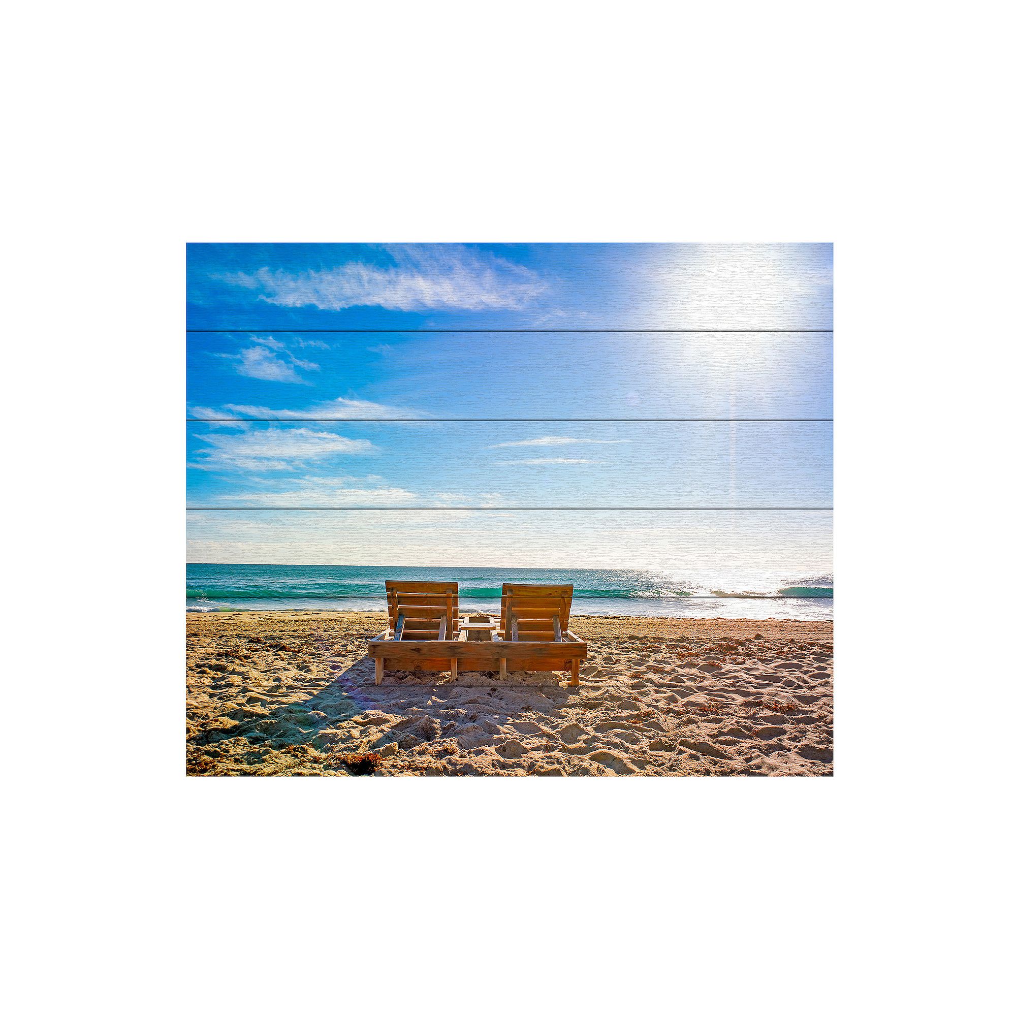 Trademark Fine Art Preston Florida Beach Chair Wood Slat Art, Multi