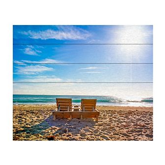 Trademark Fine Art Preston 'Florida Beach Chair' Wood Slat Art
