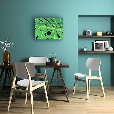 Trademark Fine Art 'Tropical Leaf' Wood Slat Art