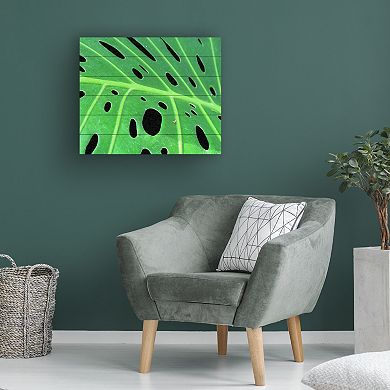 Trademark Fine Art 'Tropical Leaf' Wood Slat Art