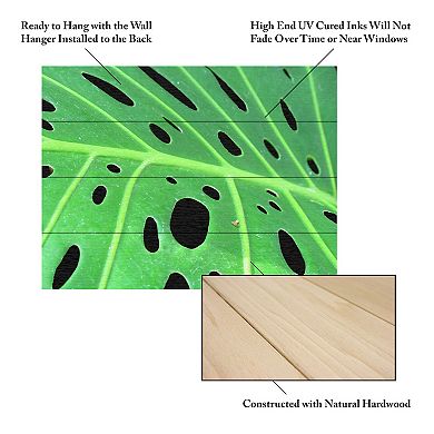Trademark Fine Art 'Tropical Leaf' Wood Slat Art