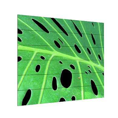 Trademark Fine Art 'Tropical Leaf' Wood Slat Art