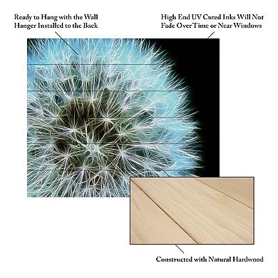 Trademark Fine Art 'Dandelion Seed Head Full' Wood Slat Art