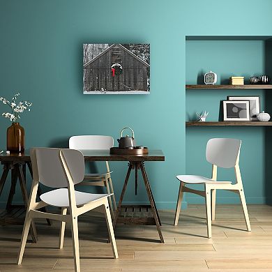 Trademark Fine Art Kurt Shaffer 'Christmas Barn in the Snow' Wood Slat Art