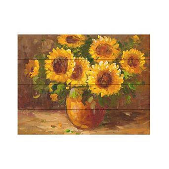 Trademark Fine Art Rio 'Sunflowers Still Life' Wood Slat Art