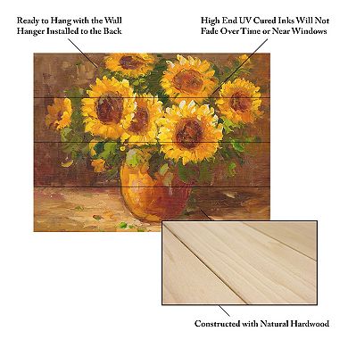 Trademark Fine Art Rio 'Sunflowers Still Life' Wood Slat Art