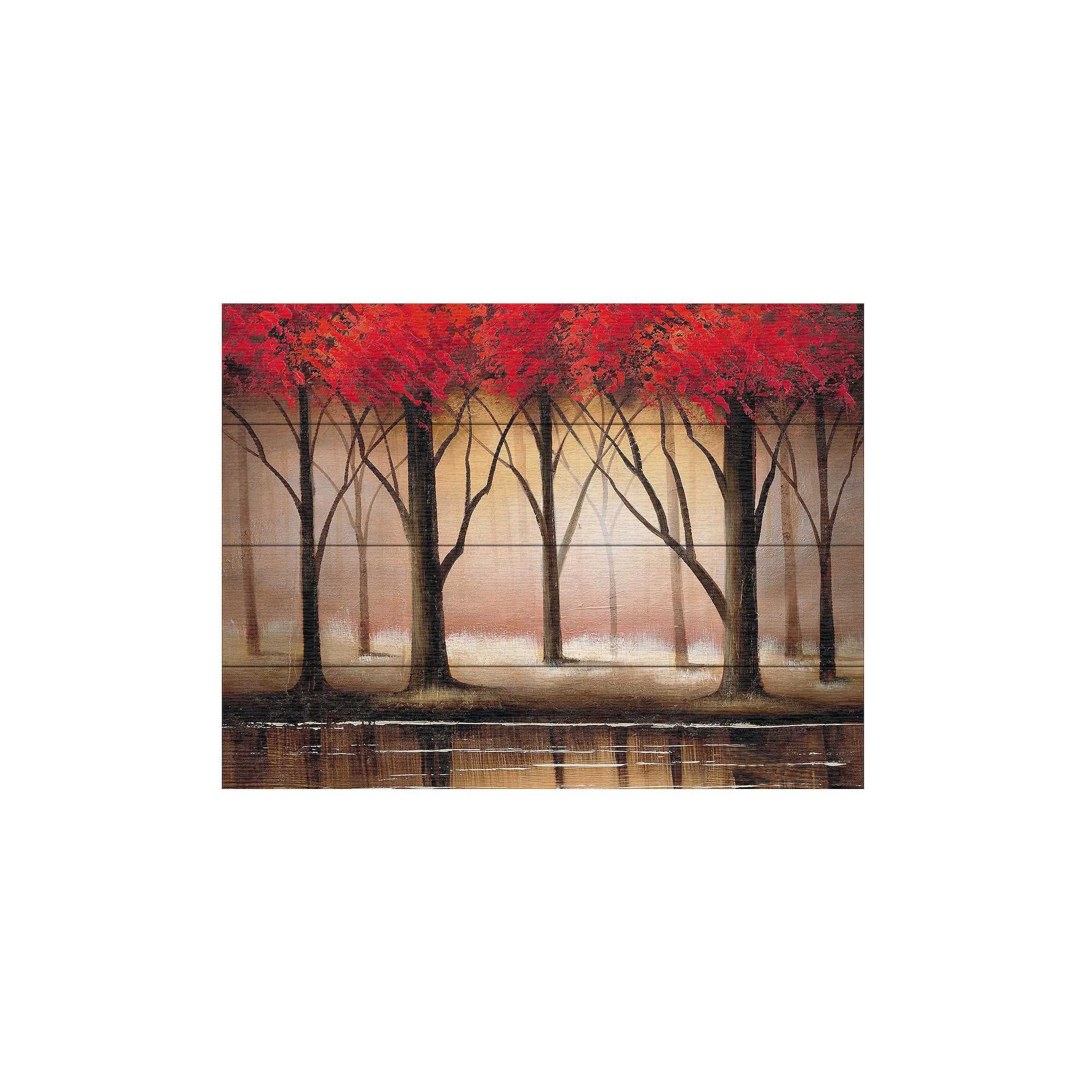 Trademark Fine Art Rio Serenade in Red Wood Slat Art, Multi