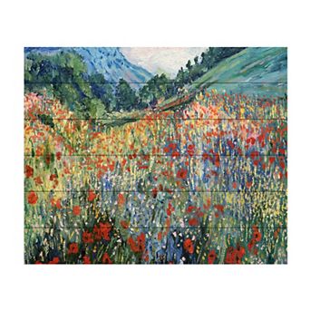 Trademark Fine Art Rio 'Field of Wild Flowers' Wood Slat Art