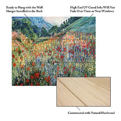 Trademark Fine Art Rio 'Field of Wild Flowers' Wood Slat Art
