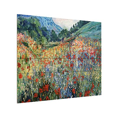 Trademark Fine Art Rio 'Field of Wild Flowers' Wood Slat Art