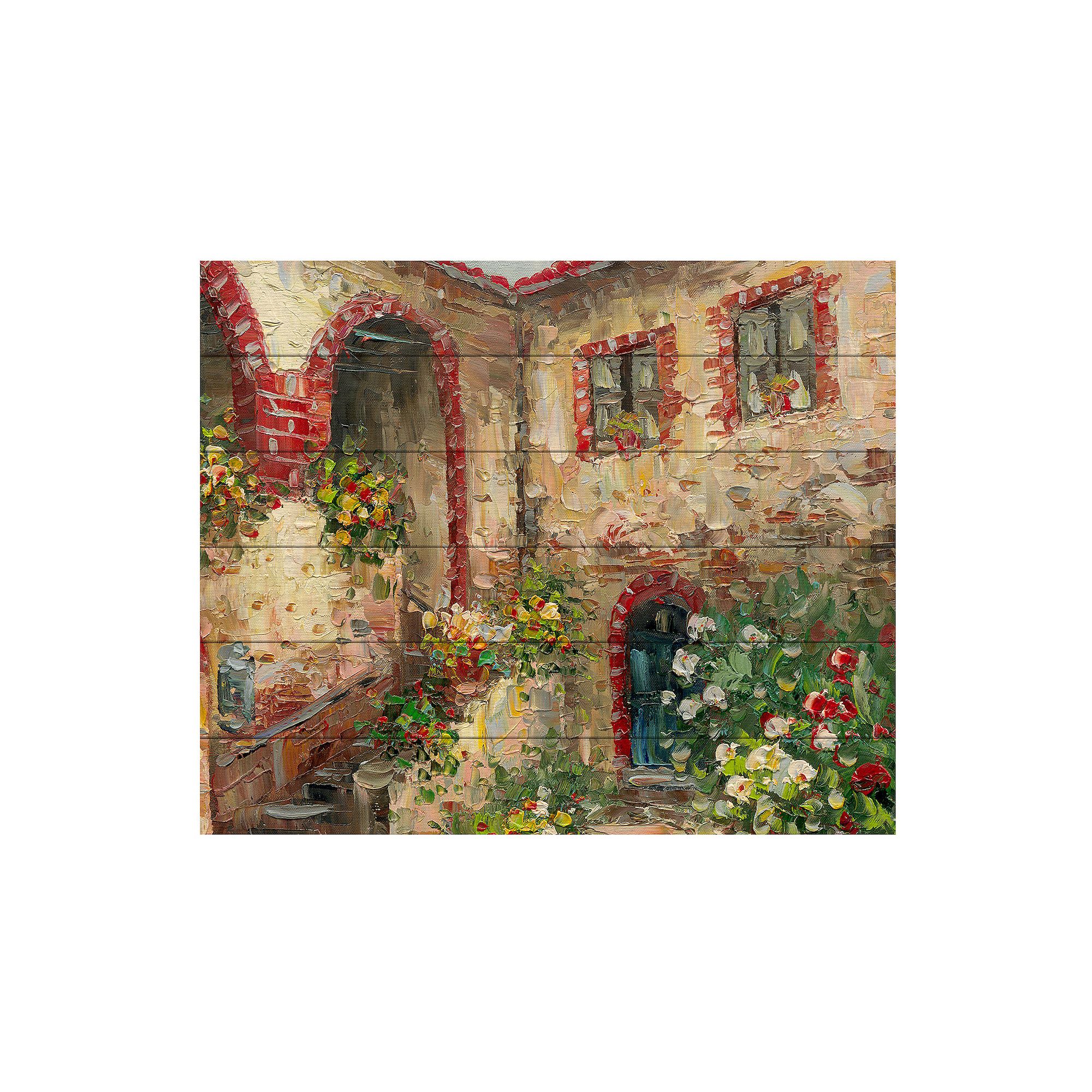 Trademark Fine Art Rio Tuscany Courtyard Wood Slat Art, Multi