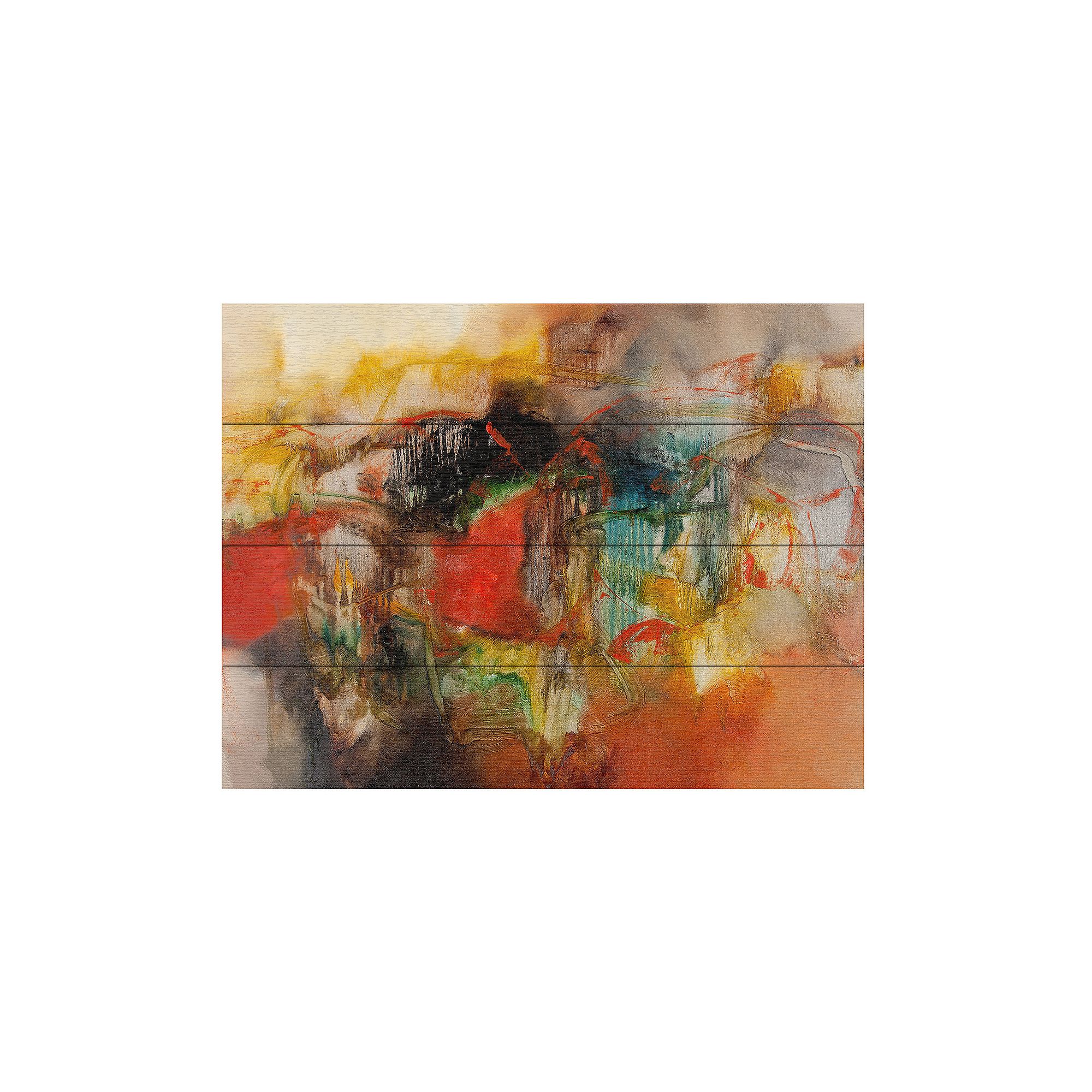 Trademark Fine Art Zavaleta Abstract VI Wood Slat Art, Multi