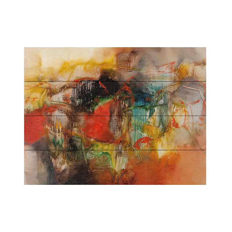 Trademark Fine Art Zavaleta Abstract VI Wood Slat Art, Multi, 16X13