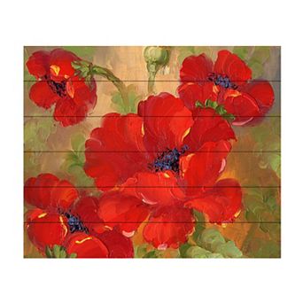 Trademark Fine Art Rio 'Poppies' Wood Slat Art