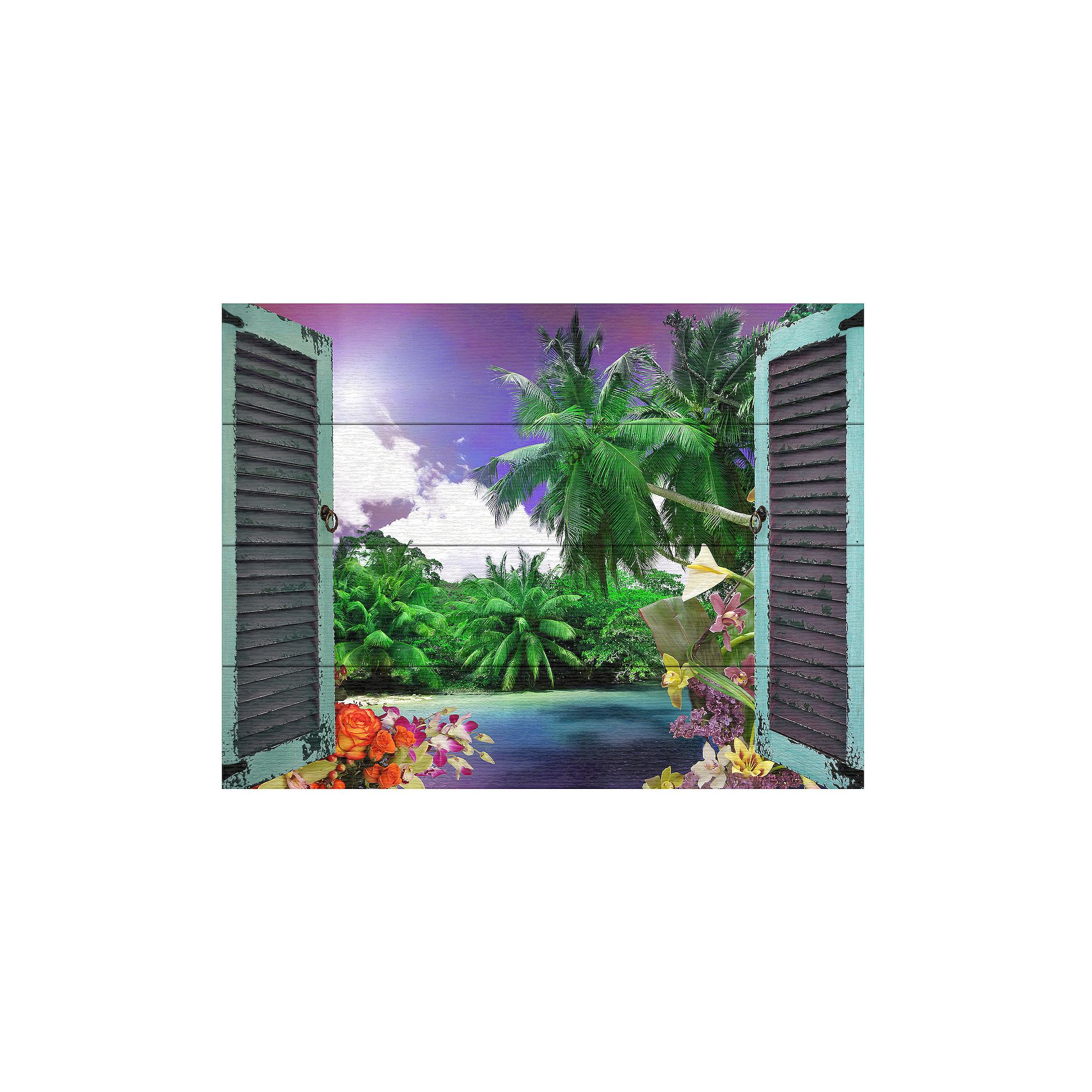 Trademark Fine Art Leo Kelly Window to Paradise I Wood Slat Art, Multi